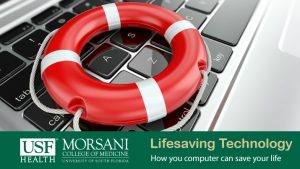 a lifesaver on a computer keyboard to represent lifesaving technology