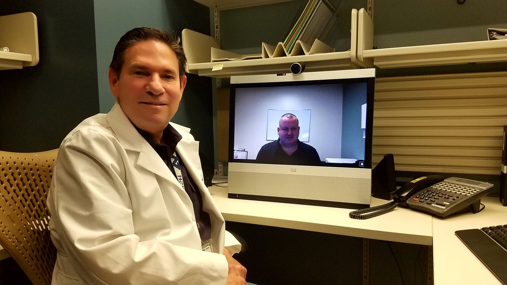 Doctor Paul Mass at telehealth visit