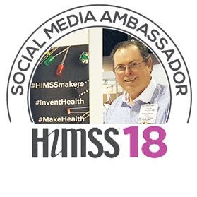 social media ambassador logo with himss 2018