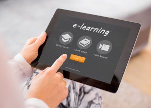 e learning interface on a tablet