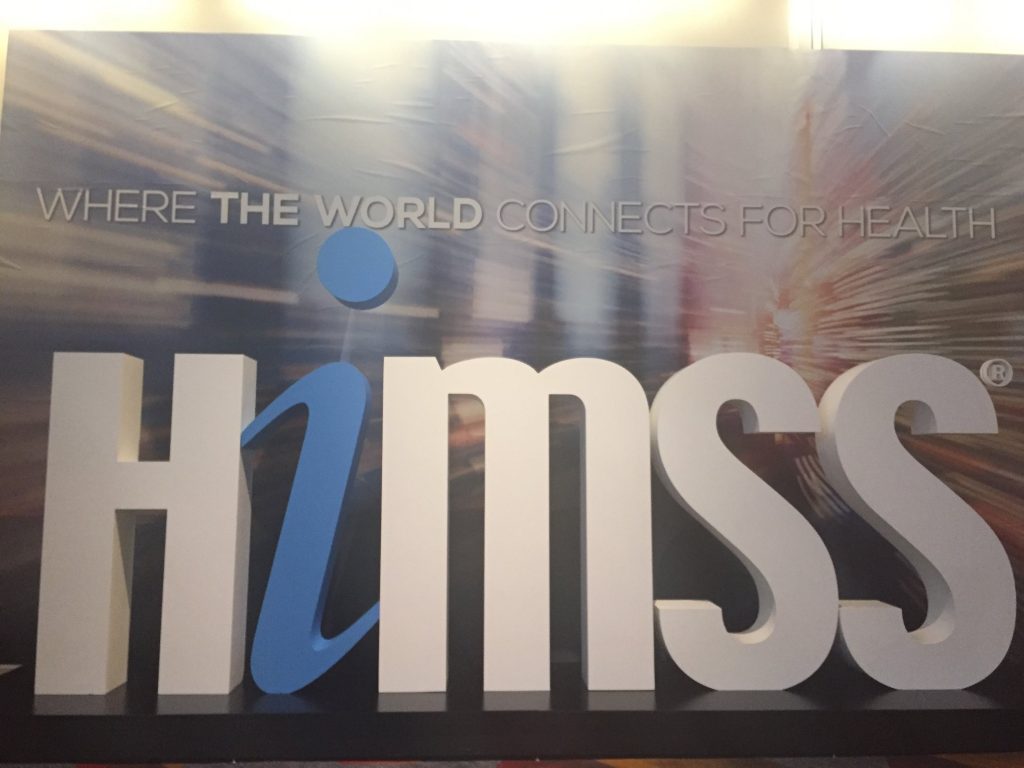 himss logo and slogan where the world connects for health