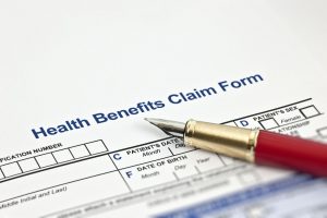A healthcare benefits claim form.