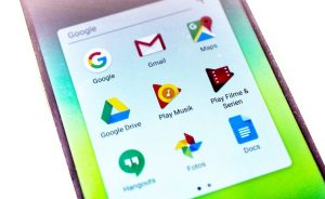 A phone with Google apps