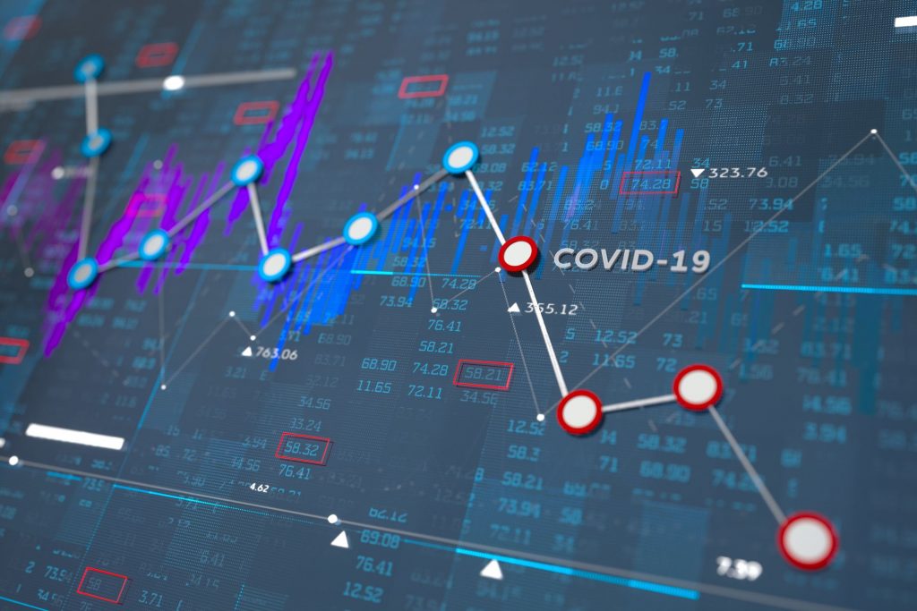 An chart with COVID-19 on it